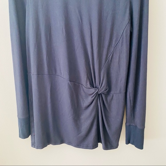 Athleta Long Sleeve Front Knot Top Black Sz Small - Picture 2 of 7